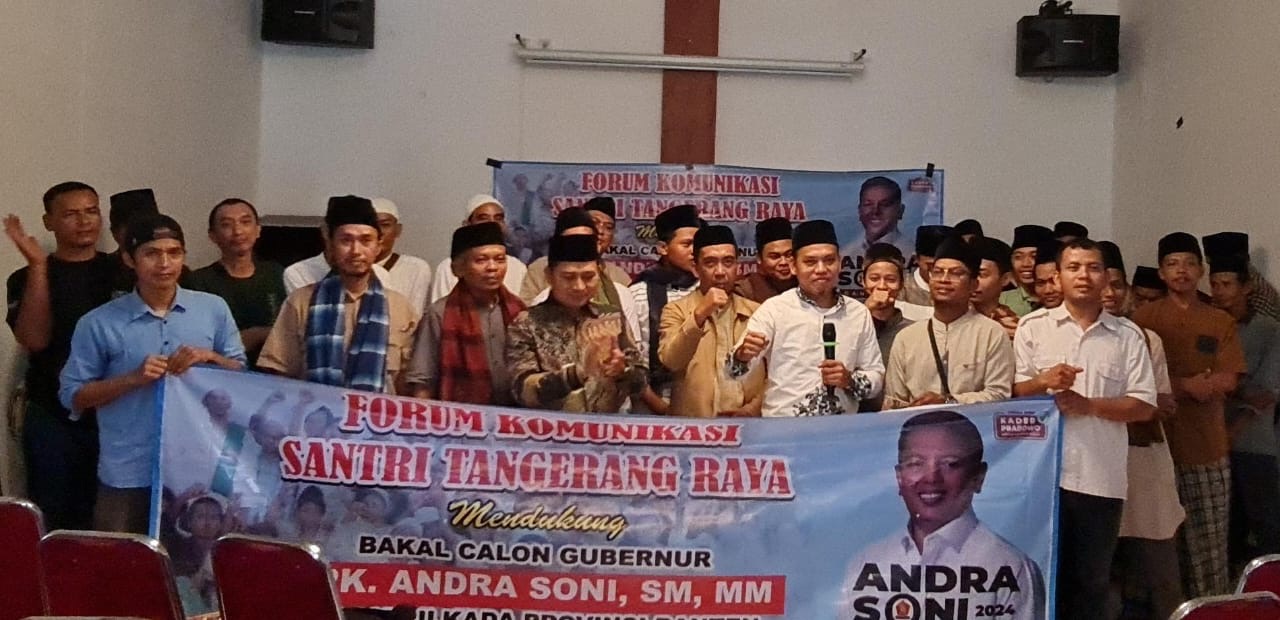 Forum Komunikasi Santri Tangerang Raya mendeklarasikan dukungan agar Andra Soni maju ke kontestasi Pilkada 2024